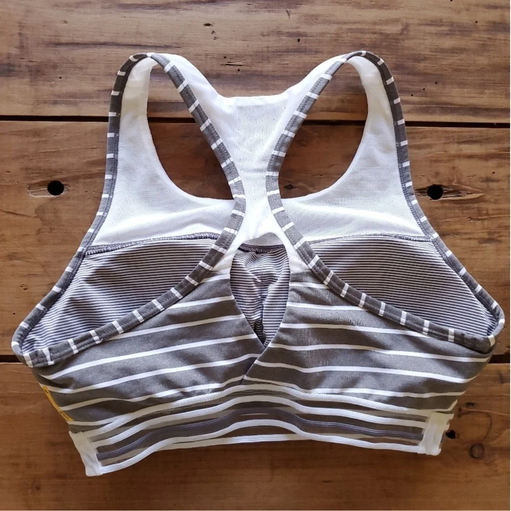 Lole Sports Bra Striped Racerback Padded Medium